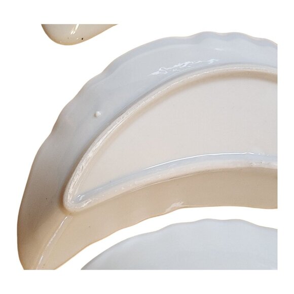 SET of 6 CMI CHADWICK Vintage 1/2 MOON CRESCENT DISHES Maple Leaf Flowers JAPAN - Picture 13 of 16